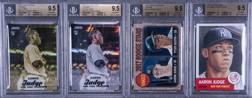 2017-2018 Topps and Stadium Club Aaron Judge BGS GEM MINT 9.5 Collection (4 Different)